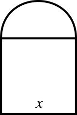 Window with the shape of a square crowned by a semicircle